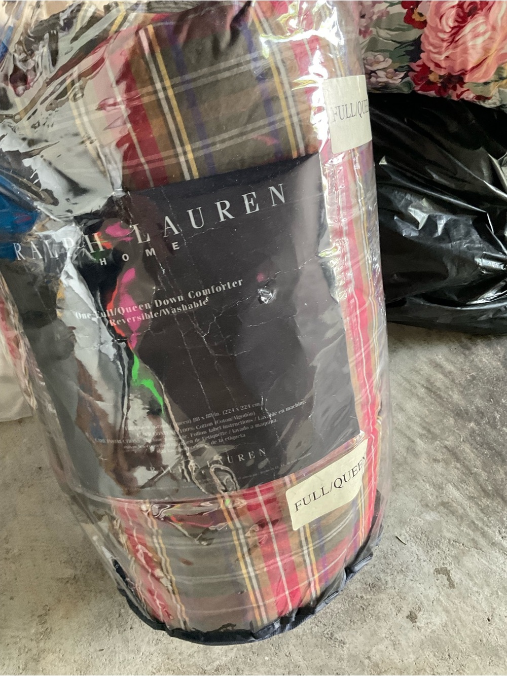 Vintage Polo Ralph Lauren Home Plaid Down Reversible Comforter Full/Queen - Picture 10 of 13